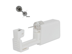 Piercing De Orelha, Dispositivo Descartável Para Perfuração, Estéril, Com Brincos De Aço Inoxidável (1 Par - Esfera De 3 Mm) Spqment