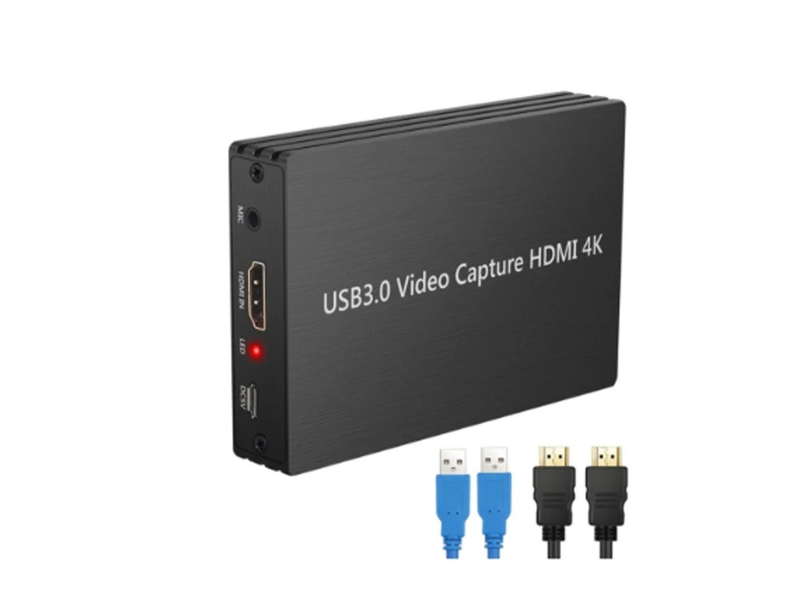 Hdmi 4k 30hz para placa de captura de vídeo USB 3.0 com loop out cabo de captura de vídeo dongle captura de jogo 1080p Yizhood