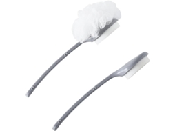 Conjunto De Escova Banho Homoyoyo 2 Peças Com Cabo Longo, Massageador De Costas E Escova Esfoliante Corporal, Cinza