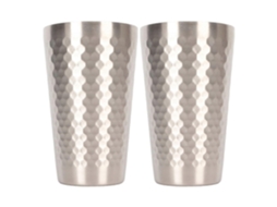 Conjunto de 2 Canecas de Cerveja em Aço Inoxidável, 450 Ml, Parede Dupla e Isolamento a Ar, Metal Martelado, Ideais para Café e Chá AQUAFORGE