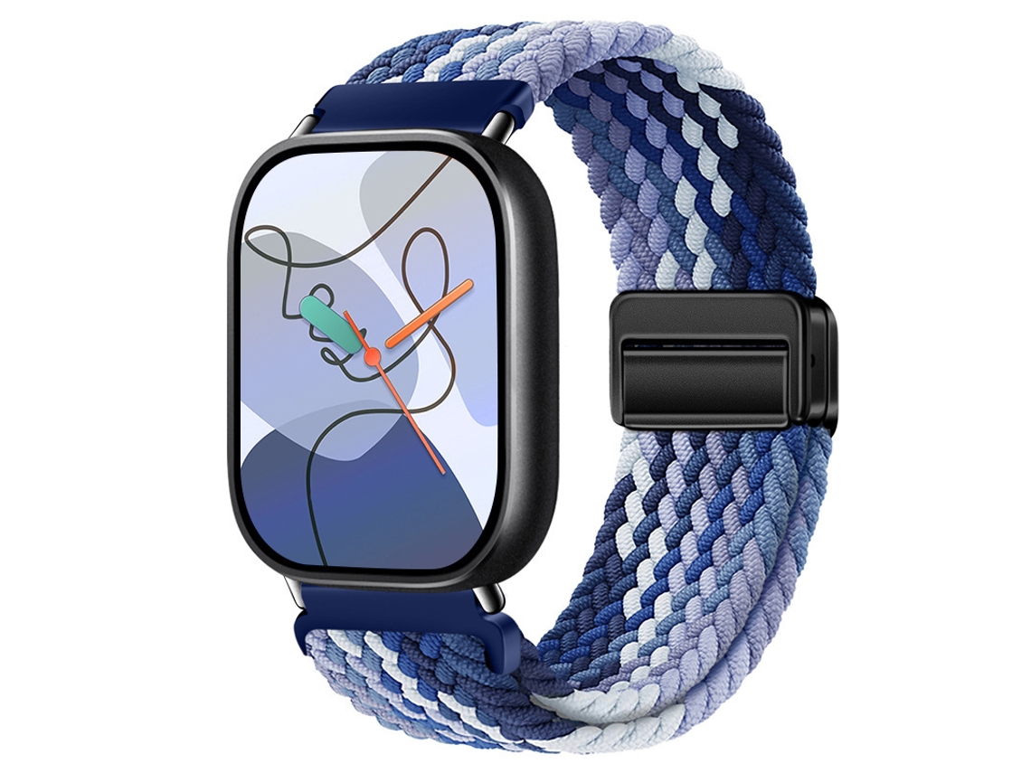 Pulseira De Nylon Trançado Com Fecho Magnético Para Xiaomi Mi Band 8pro 9pro 10pro, Huawei Fit 5, Redmi Watch 6-azul