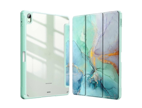 Capa De Couro Para Tablet Inteligente Com Padrão De Mármore E Compartimento Para Caneta Facpoet