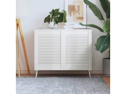Vidaxl Portas De Armário 2 Pcs Design De Persiana Pinho Maciço Branco