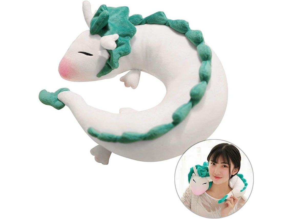 Travesseiro De Viagem De Pescoço De Dragão Branco Fofo De Anime, Dragão De Pelúcia Slowmoose