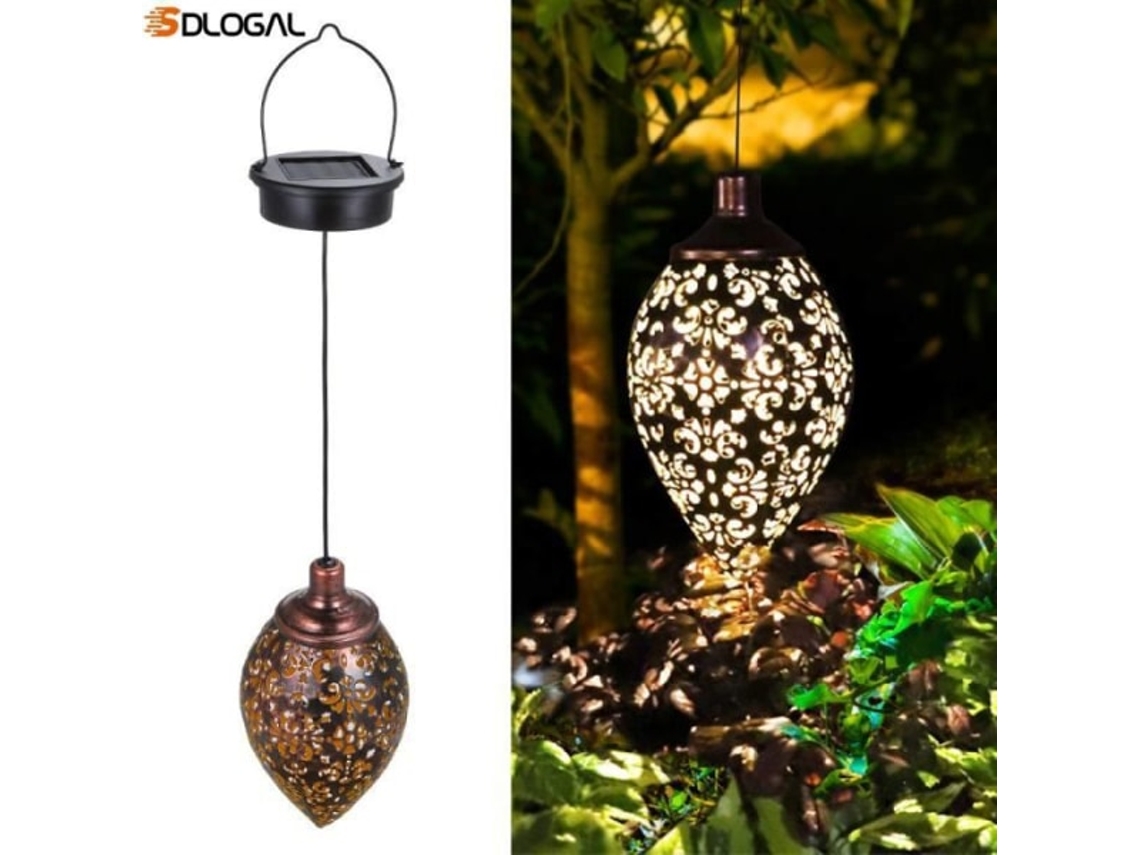 Lanterna Solar Suspensa AQUAFORGE de Metal à Prova D'água para Jardim com Iluminação Led