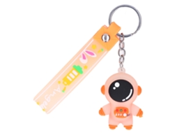 Ats chaveiro Astronauta Cartoon 3d Figura Fofa Pingente para Carteira Mochila Carro Decoração Laranja para Homem Mulher
