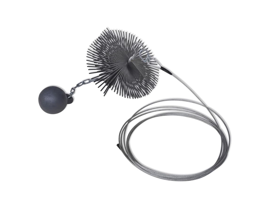 vidaXL Escova redonda para limpar a chaminé diâmetro 25 cm