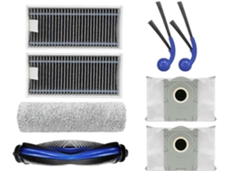 Conjunto De 8 Peças Com Escova Lateral, Filtro, Saco Para Pó E Rolo Tecido -- Acessórios Aspirador Ecovacs T80