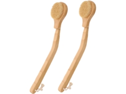 Conjunto De 2 Escovas Banho Veemoon Com Cabo Longo Para Uso Seco E Molhado, Esfoliação Linfática, Adequadas Para Todos