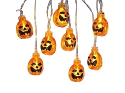Luzes De Fada Abóbora Bateria 3m20led Ip44 À Prova D'água Decorativo Jardim Interior Exterior Amarelo Quente