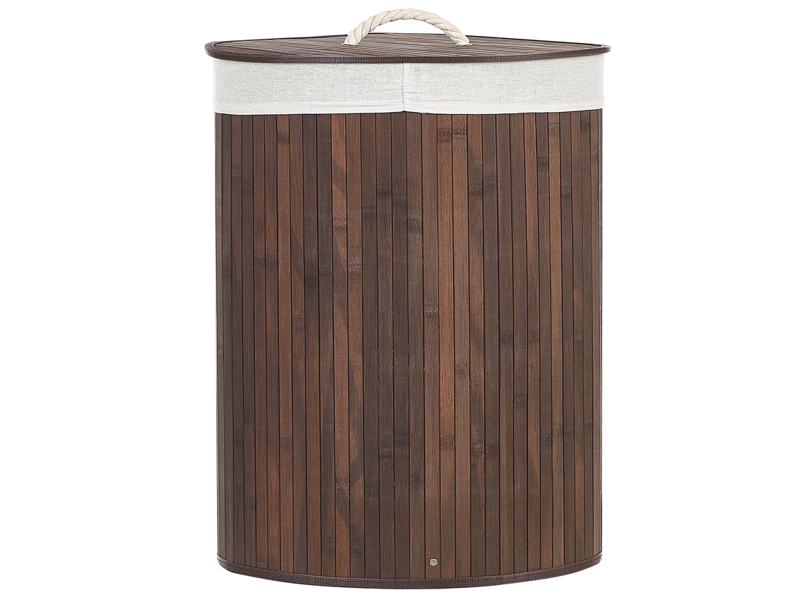 Canasta Decorativa Beliani Matara De Bambú Marrón 60x35x60