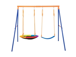 Conjunto De Baloiço Com Estrutura Metálica E Assentos Para Jardim Tekmaquinas