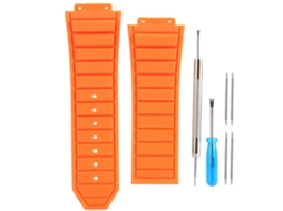 Pulseira de borracha ajustável para relógio, substituição para pulseira de relógio laranja.