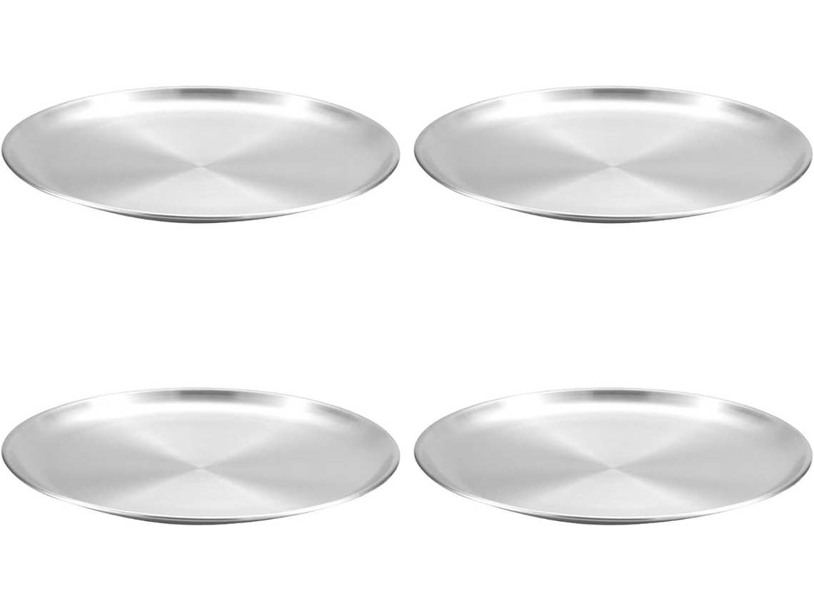 Conjunto De 4 Pratos Em Aço Inoxidável 304 Para Piqueniques, Camping, Cozinha E Mesa De Jantar, Nas Cores