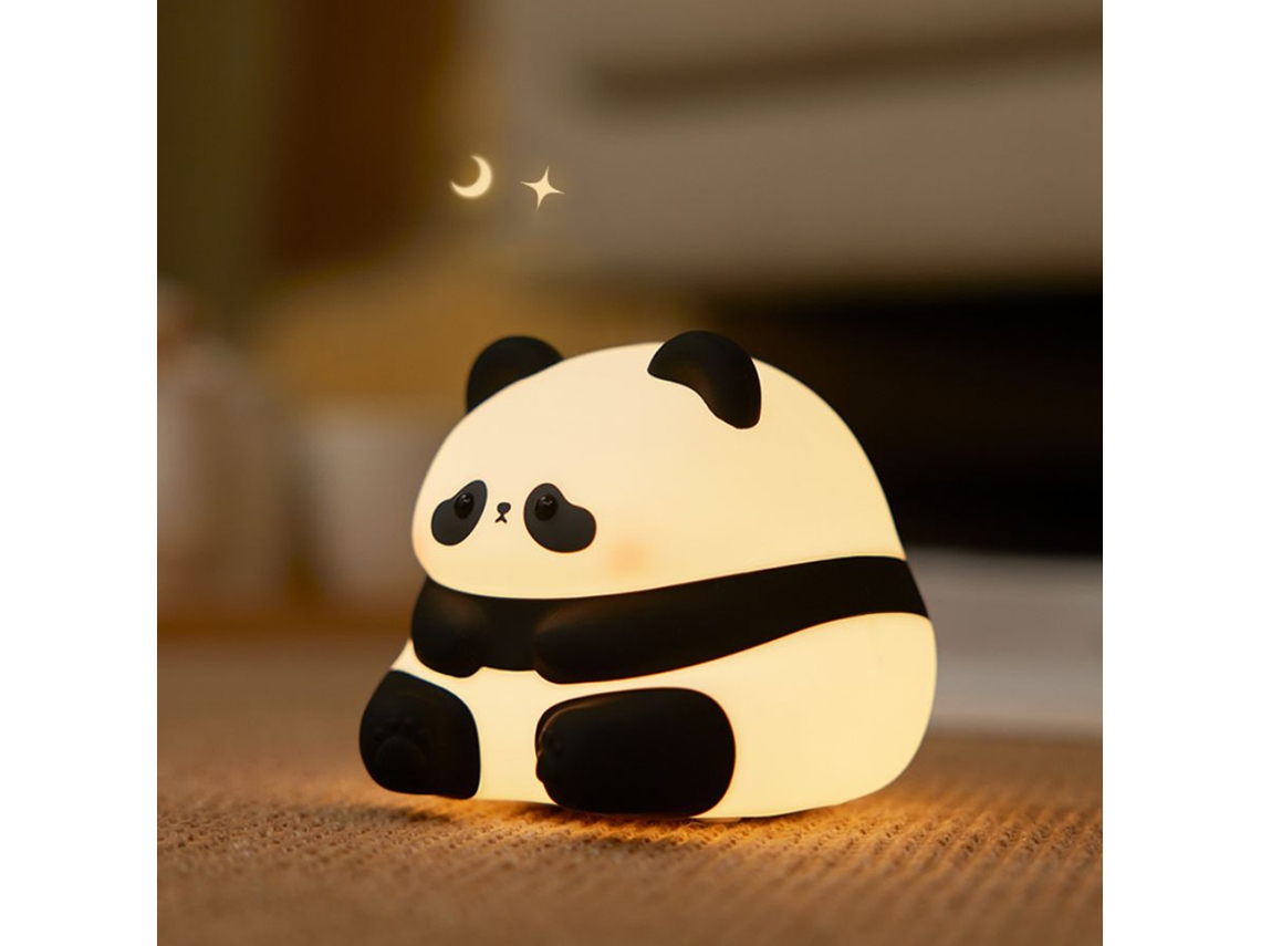 Luminária Noturna de Led em Silicone, com Formatos de Ovelha, Panda e Coelho, Recarregável Via Usb. MDUG (panda A)