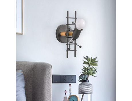 Aplique de Parede Decorativo 'Doll Ladder' E27 Cor Preto