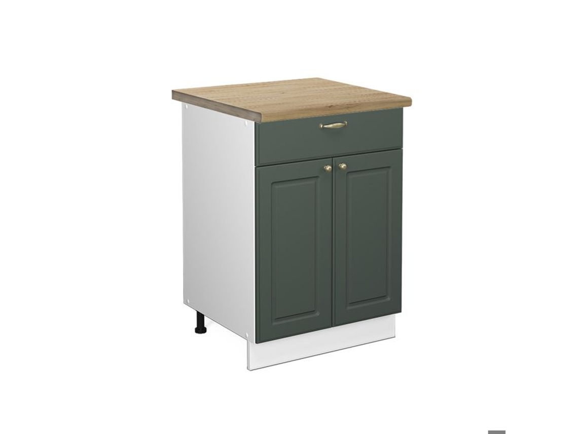Armário de cozinha Fame-Line, 60 cm com gaveta, PT Carvalho, Country Gold Green, Vicco