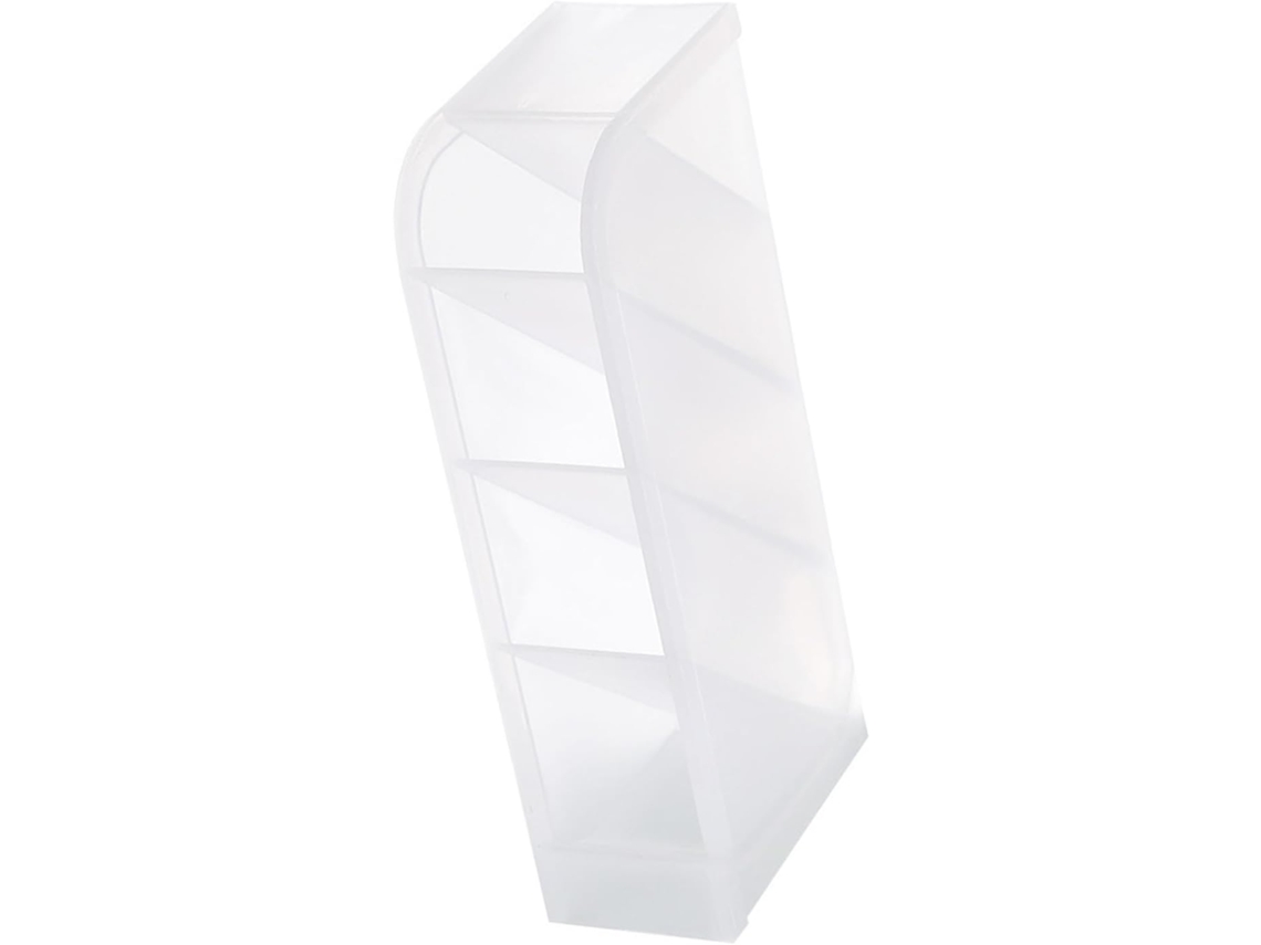 Porta-canetas Transparente Com 4 Compartimentos Em Plástico Fosco