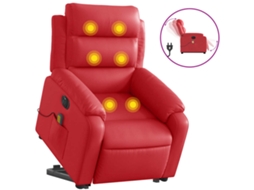 Electric Stand Up Massage Recliner Chair, Electric Stand Up Massage Recliner Chairs Vidaxl Vermelho Couro Artificial