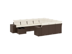 Garden Sofa Set, Garden Sofa Sets Vidaxl Marrom Rattan / Vime (n/a)