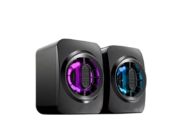 Altifalante Portátil Mini Rgb Alimentado Por Usb Com Subwoofer Com Fio De 3 5 Mm Adequado Para Computadores Portáteis A11 Preto Yizhood