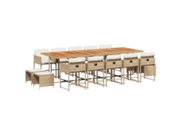 Garden Dining Set, Garden Dining Sets Vidaxl Bege Rattan / Vime (n/a)