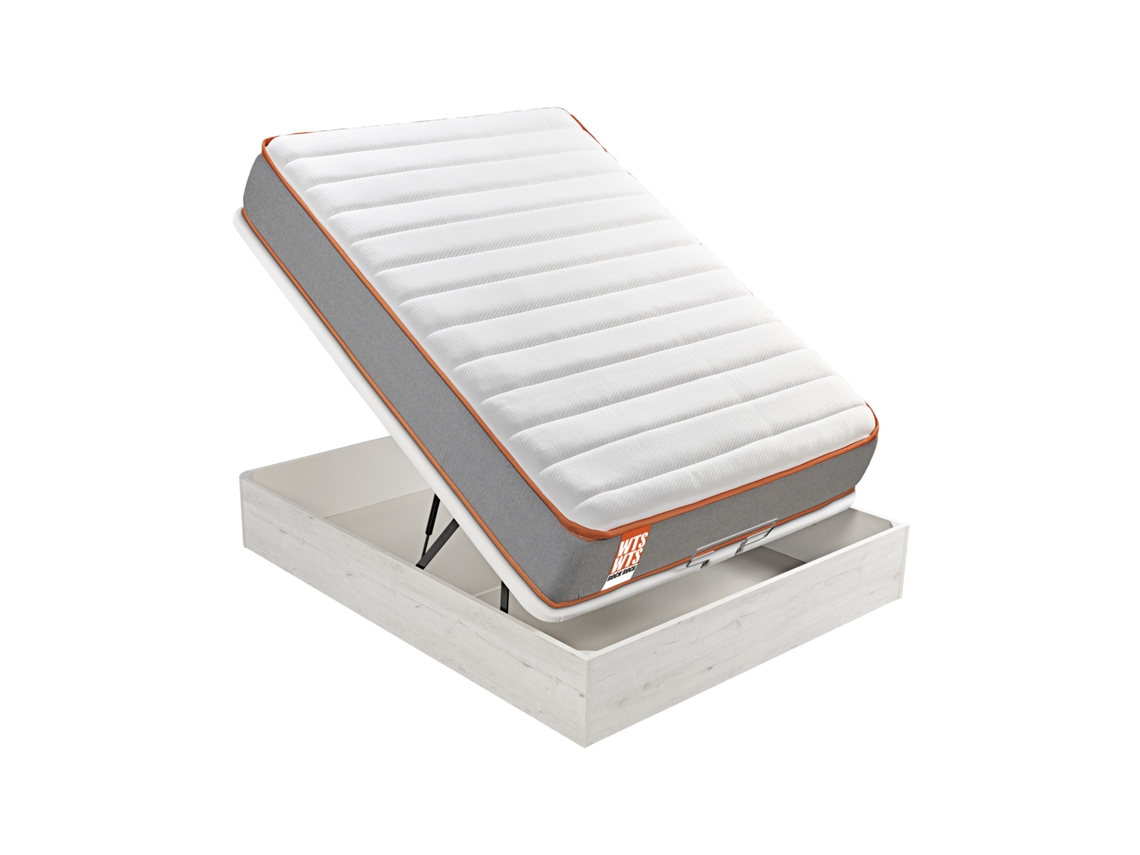Pack WHAT THE SLEEP Sommier Glaciar + Colchão Espuma Rock (135 x 190 - 58 Cm de Altura)