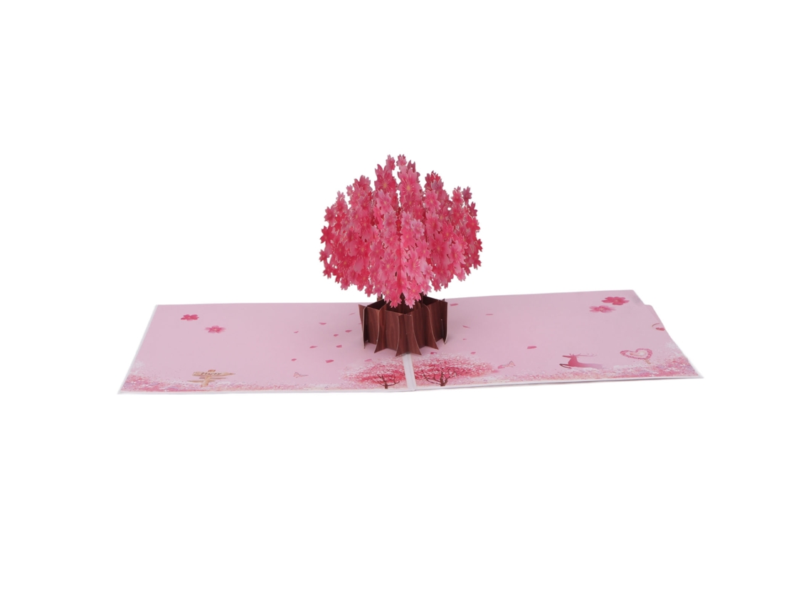 Cartão Pop Up 3d Flor de Cerejeira Presente Romântico