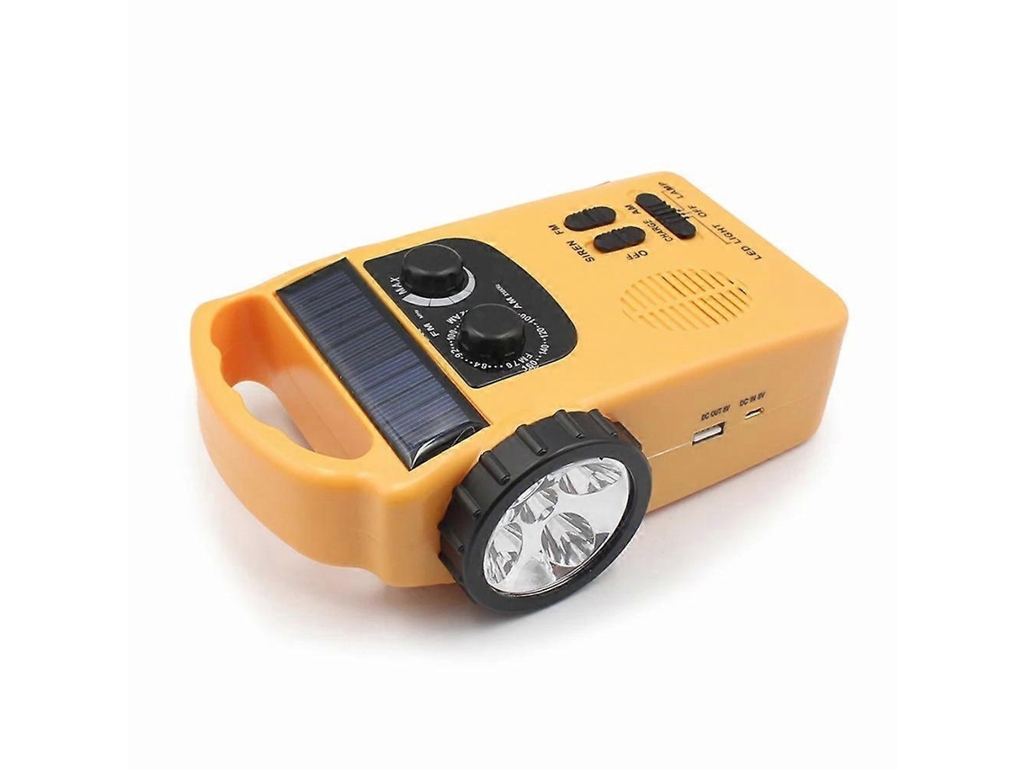 Banco De Energia Solar Rd339 Para Acampamento Ao Ar Livre Com Manivela, Rádio Am/fm, Luz Led, 1200mah Olysi Shop