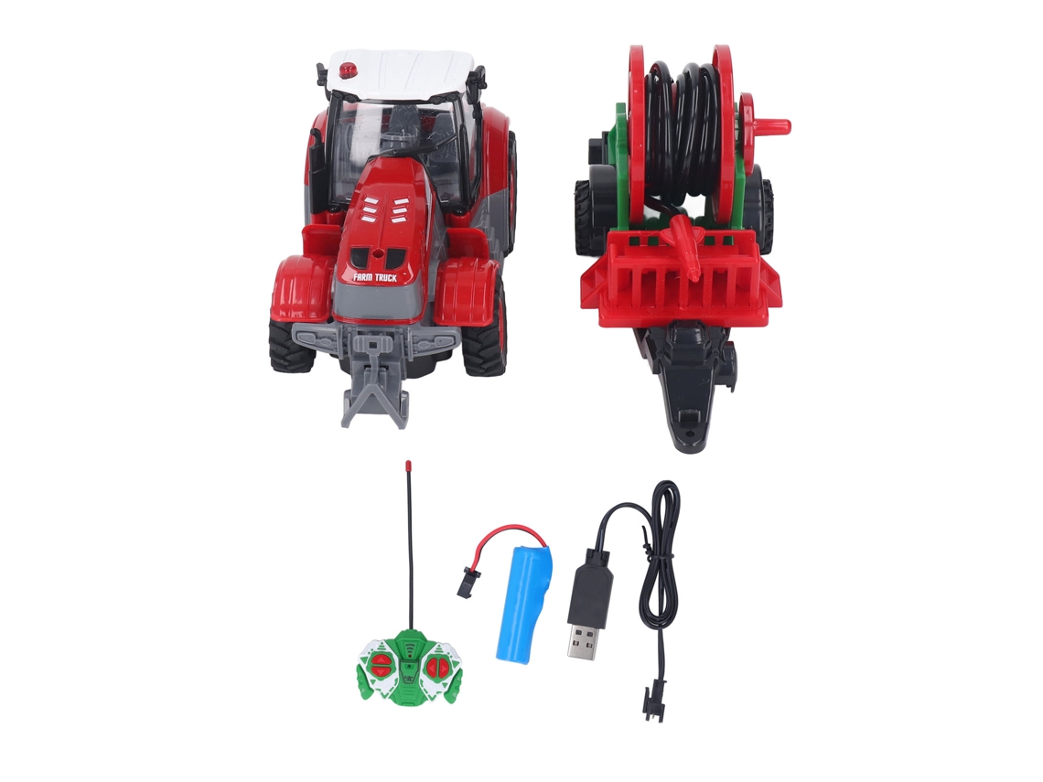 Brinquedo Trator Agrícola Rc Recarregável Com Luz E Controle Remoto Para Crianças