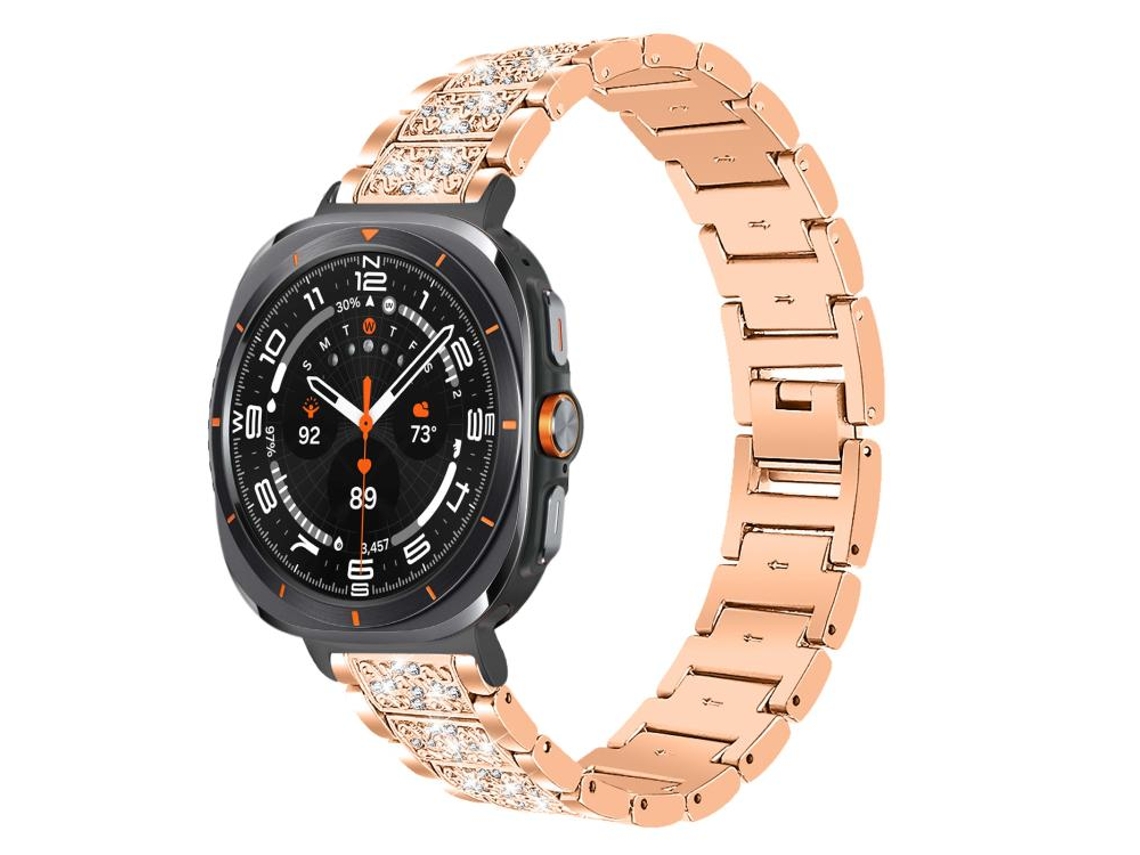 Bracelete para Samsung Galaxy Watch Ultra Aço Inoxidável com Joias de Diamante Ouro Rosa XIAOMOYU (47mm)