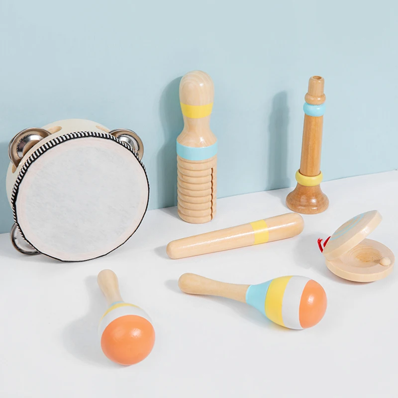 Conjunto De Instrumentos Musicais Montessori De Madeira, Brinquedo De Percussão Para Bebês E Crianças Pequenas.