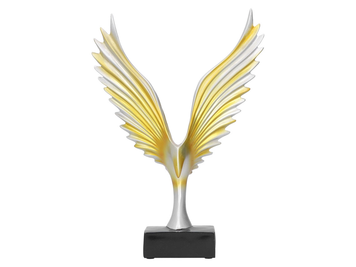 Ornamento de Asa de Anjo em Resina Dourada | S/MARCA