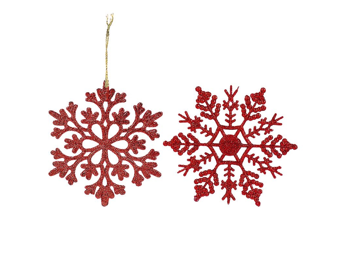 24 Unidades de Floco de Neve Dourado Brilhante ALLINLESS