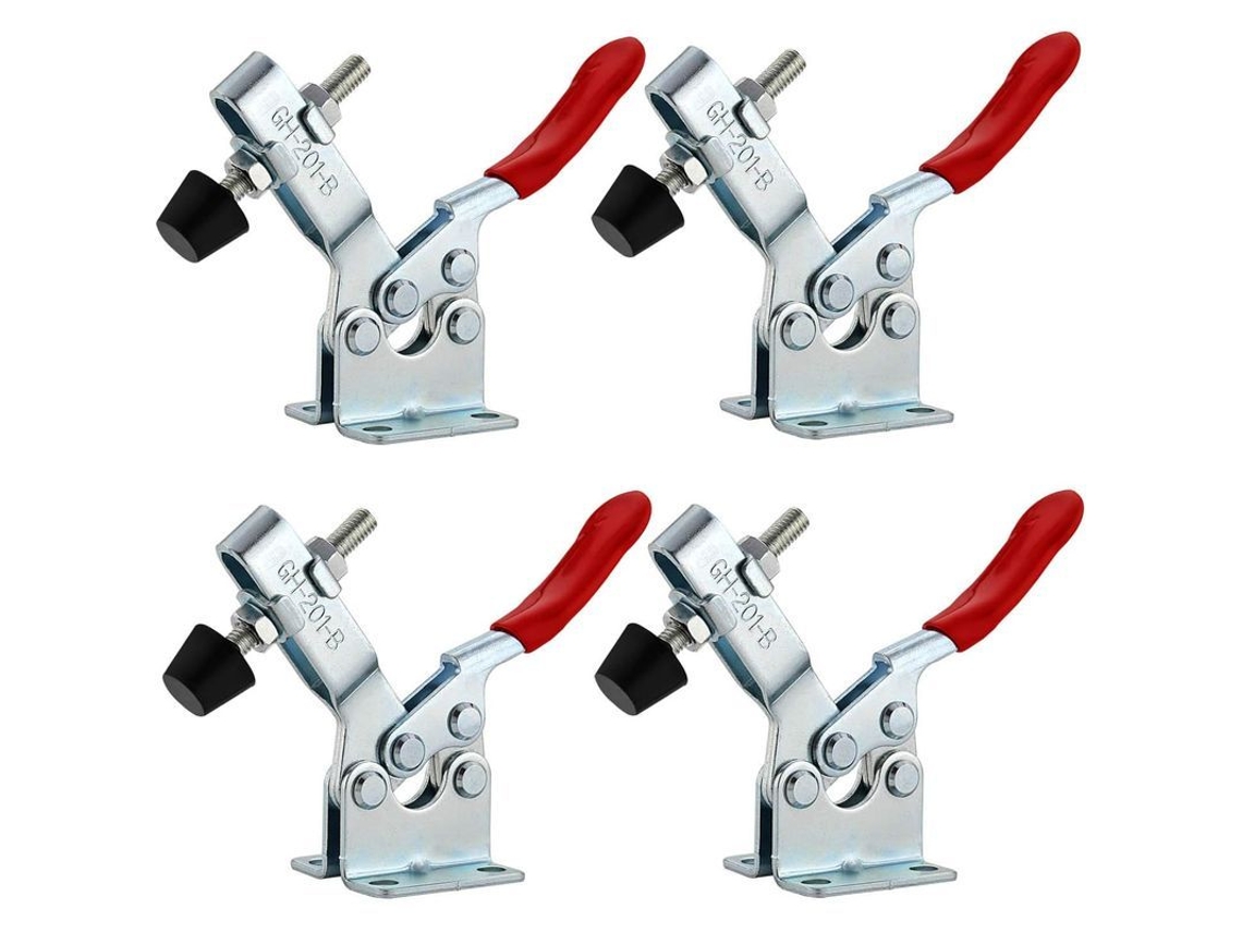 Clamp Toggle Horizontal Tilt Gh-201-b 4pcs Capacidade 100kg 220lbs Aço Carbono Galvanizado Grip Rápido