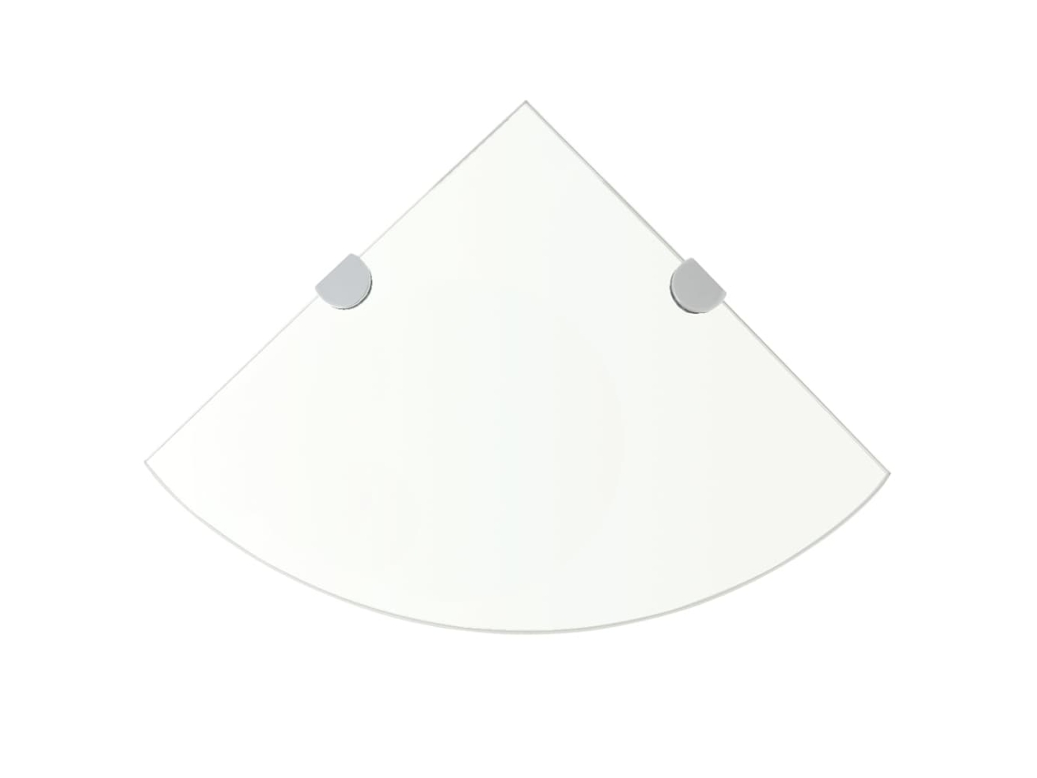 Vidaxl Prateleiras Canto 2pcs Suportes Cromados 35x35cm Vidro Transp.