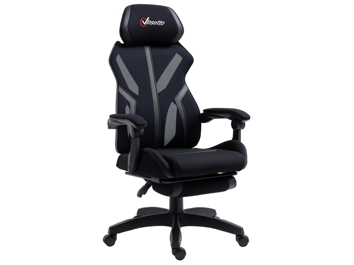 Cadeira Gamer com Apoio para os Pés Retrátil, de Escritório Giratória e Reclinável com Encosto de Cabeça e Alt. Ajust., 65x65x119 129 Cm.