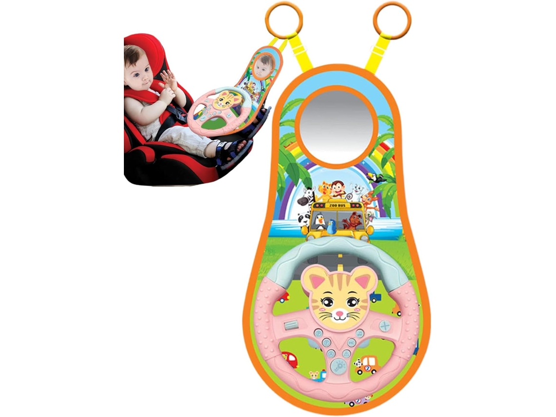Volante De Brinquedo Para Cadeirinha Carro Infantil Com Rotação Graus Música E Controle Remoto