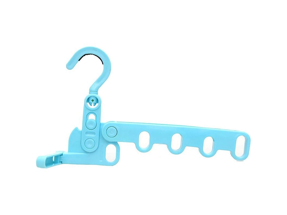 Perchero Plegable Giratorio Antideslizante Con 5 Ranuras De Abs Resistente Para Ropa, Calcetines, Baño, Dormitorio, Lavandería, Azul