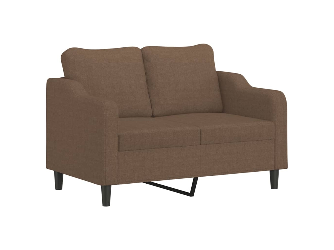 3 Pcs Conjunto de Sofás com Almofadas Tecido Castanho SYFAX