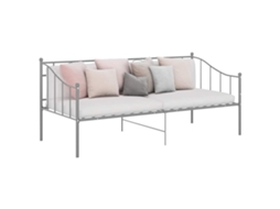 Vidaxl Sofá-cama 90x200 Cm Metal Cinzento