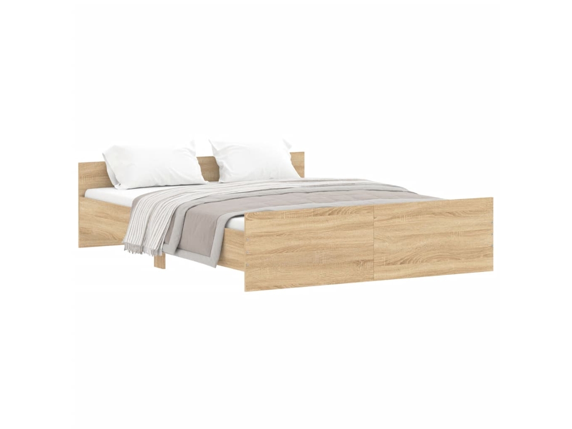 Bed Frame, Bed Frames Vidaxl Marrom Madeira Processada (150 X 200 Cm)