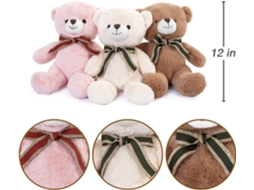 Fofos e Macios de Ursinhos de Pelúcia em 3 Cores Pacote com 3 Ursinhos de Pelúcia para Presente para Meninos e Meninas JEDBESETZT