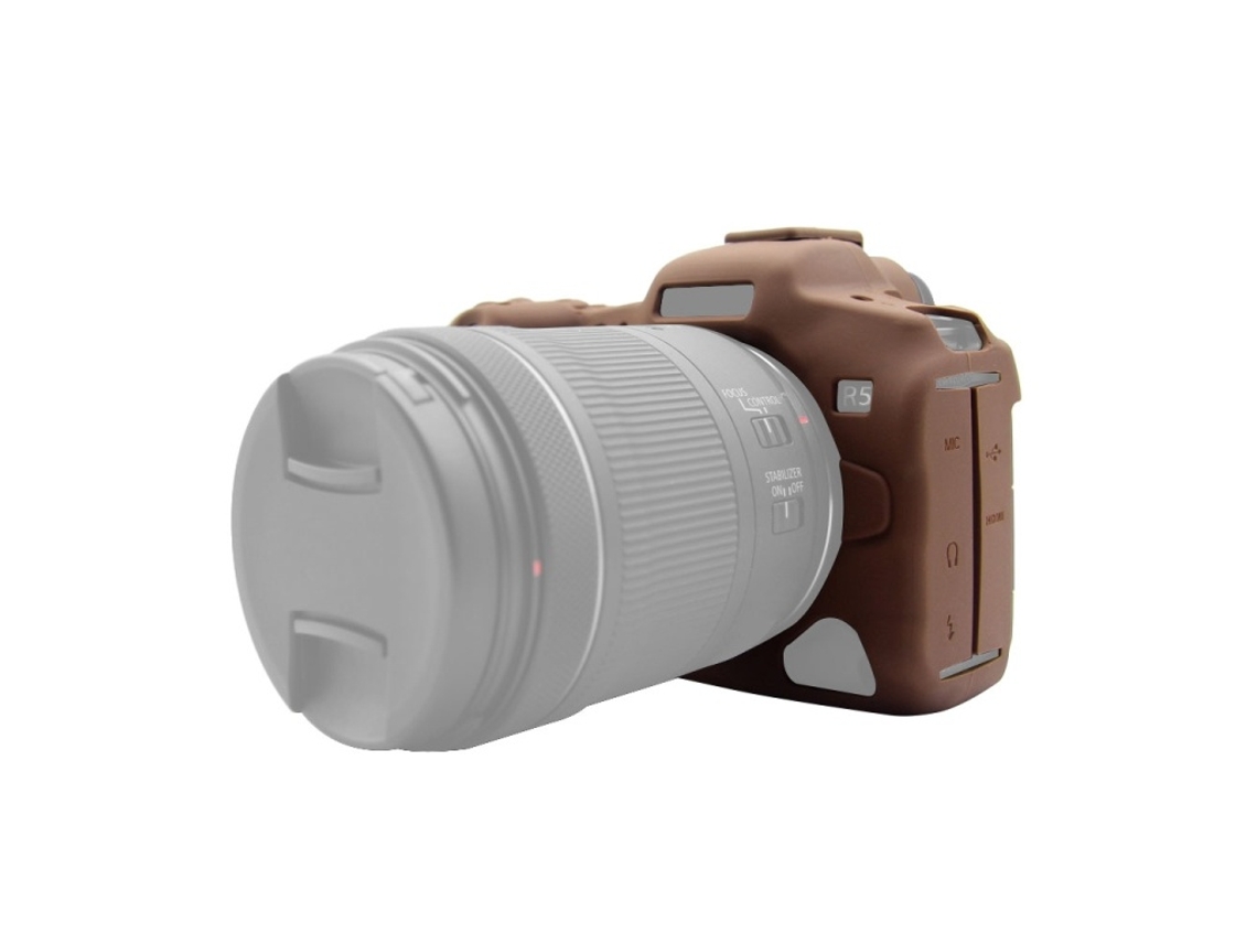 Lurelia Capa Silicone Para Canon Eos R5, Encaixe Preciso, Cor Café