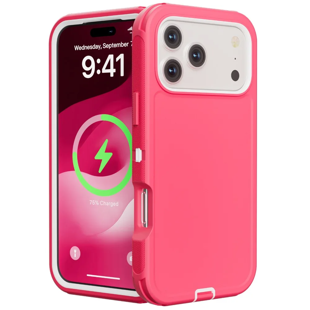 (rosa, Iphone 14) Capa Protetora Híbrida 3 Em 1 Ott Resistente A Impactos.