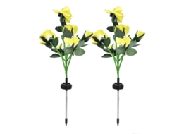 Luzes Solares Em Forma De Rosa Da Laxiscreed Para Decoração De Jardim, Quintal E Gramado, Led Impermeável