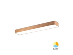 Plafon Led Decorativo 45w 3em1 4650lm Acabamento Madeira Braytron