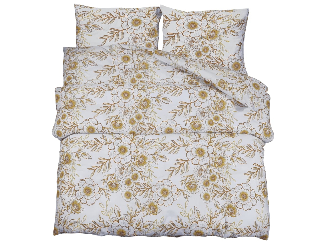 Duvet Cover Set, Duvet Cover Sets Vidaxl Branco Algodão (200 X 200 Cm + 60 X 70 Cm)