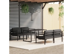 Inclui 5 peças de Lounge Garden com Almofadões Alumínio Antracite Dkd Home Decor