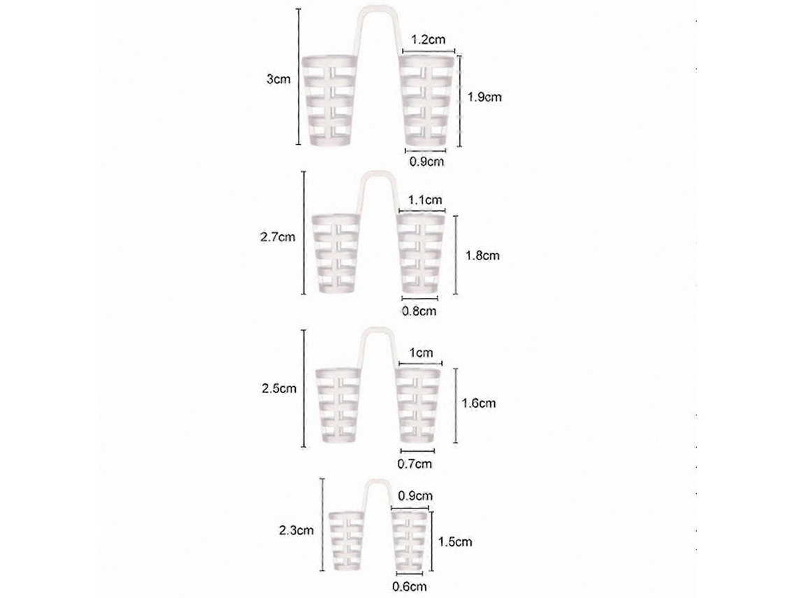 Conjunto de 4 Dilatadores Nasais de Silicone Antirronco para Auxiliar no Sono e Combater o Ronco. TAISHENGDA